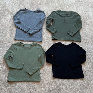 5T Old Navy Kids Long Sleeve Tee Set - Blue, Green, Black
